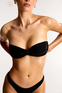 Black twist-front bandeau bikini top – Bailee Swim Azura