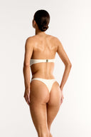 Ivory twist-front bandeau bikini top – Bailee Swim Azura